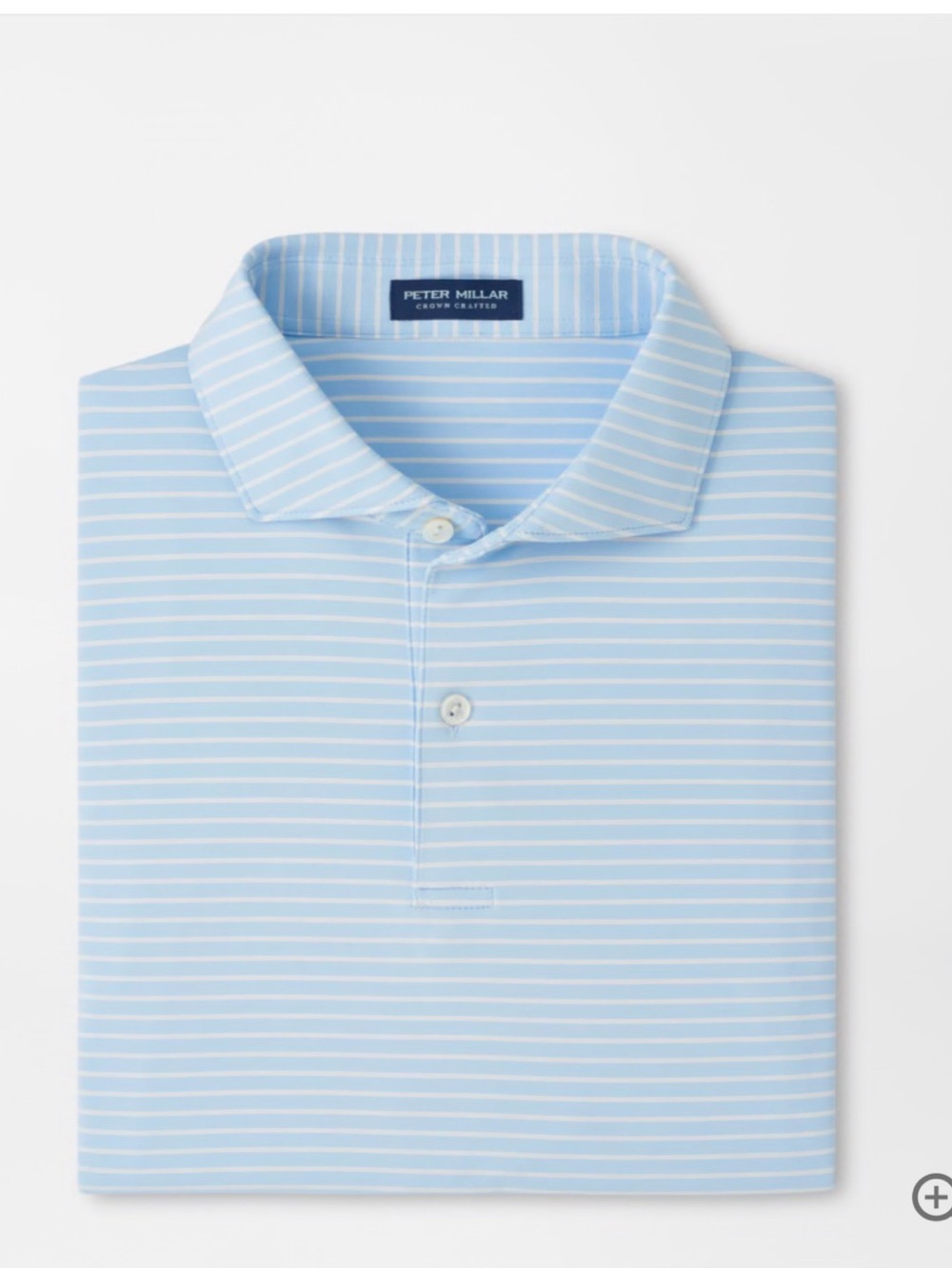 Peter Millar Light Blue and White Striped Polo